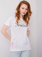 Women's white T-shirt with inscription