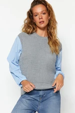 Trendyol Light Gray Weave Garments Knitwear Sweater