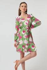 Lafaba Women's Green Floral Pattern Dress