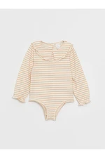 LC Waikiki Crew Neck Long Sleeved Baby Girl Bodysuit with Snap fastener