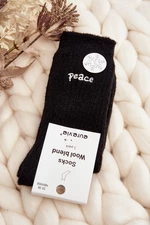 Women's warm socks with black lettering