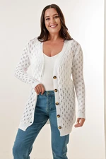 By Saygı V-Neck with Buttons at the Front,Comfortable fit Mercerized Cardigan