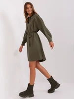 Khaki shirt dress with belt ZULUNA