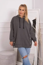 Insulated sweatshirt with grpahit snap fasteners