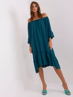 Sea dress with frills and 3/4 sleeves