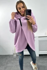 Sweatshirt with short zipper light purple