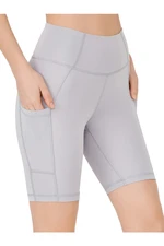 LOS OJOS Women's Gray High Waist Contouring Double Pocket