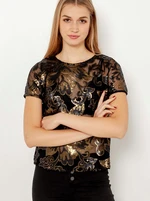 Black Flored Transparent Blouse CAMAIEU - Ladies