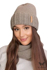 Berretto da donna Kamea Kamea_Set_Hat&Chimney_K.22.252.04_Dark_Beige