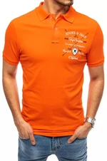 Orange men's polo shirt with Dstreet embroidery