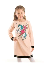 Mushi Lightning Thunder Unicorn Girl Salmon Pink Dress