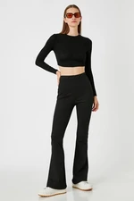 Koton Flared Leg Trousers High Waist