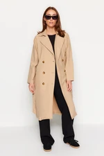 Trendyol Beige Belted Button Closure Trench Coat TWOAW24TR00063