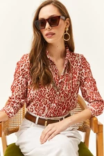 Olalook Women's Tile Leopard Woven Shirt