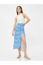 Koton Floral Slit Midi Skirt Ecovero® Viscose