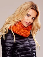 Women's orange scarf with wide tie