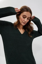 V-neck sweater - green