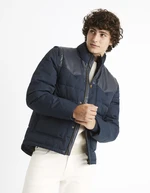 Dark blue men's quilted winter jacket with detachable sleeves Celio Cumountain