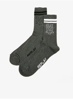 Set of two pairs of men's socks in dark gray Replay