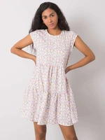 STITCH & SOUL White dress with pattern and frill