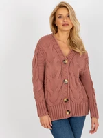 Dusty pink cardigan by Louissine RUE PARIS with braids