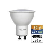 LED žárovka GU10 McLED 2,8W (25W) neutrální bílá (4000K), reflektor 110° ML-312.157.87.0