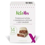 KETOMIX Proteínová tyčinka s čokoládovou príchuťou v bielej čokoláde 14 kusov