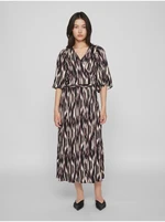 Black-purple women's patterned wrap midi dress VILA Viromy - Women's