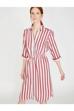 Koton Women's Red Striped Dress