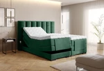 Elektrická polohovací boxspringová postel VERONA 180 Lukso 35 - tmavě zelená