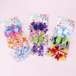 3pcs/lot Toddler Fashion Striped Bows Hair Clips Cute Print Grosgrain Ribbon Bowknot Baby Hairpins Children Headwear Kids Gifts