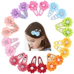 Yundfly 10pcs/lot Satin Ribbon Flower Hairpin Hair Clips Girls Baby Headwear Crystal Hair Decoration Head Accessories Cute Gift