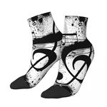 Black Music Note Abstract Socks Short Unique Casual Breatheable Adult Ankle Socks