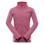 Pink girls' sports sweatshirt with zipper ALPINE PRO Qerto
