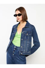 LC Waikiki Shirt Collar Plain Long Sleeve Women's Jean Jacket