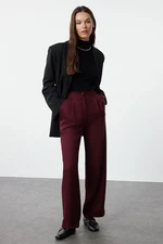 Trendyol Claret Red Straight/Straight Cut Woven Trousers