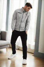 51357 Dewberry Plus Size Mens Tracksuit Set-GREY