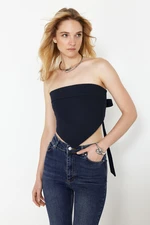 Trendyol Limited Edition Navy Blue Strapless Woven Blouse