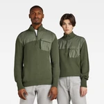 G-STAR Sweater - Army half zip knit green