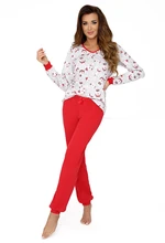 Teddy Pyjamas Ecru-Red