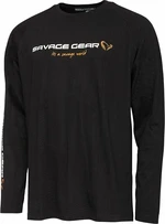 Savage Gear Tricou Signature Logo Long Sleeve T-Shirt Black Caviar S