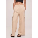 Women's terry trousers with wide waist and wide waistband unionbeige