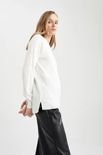 DEFACTO Relax Fit Crew Neck Cashmere Textured Extra Soft Basic Sweater I6913az22wn