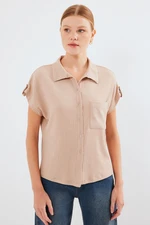 Bigdart 20256 Cuffed Double Short Sleeve Shirt - Biscuit