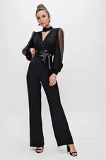 By Saygı Glitter Organza Sleeve Jumpsuit