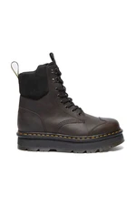 Kožené workery Dr. Martens Zebzag 8 Tie dámské, hnědá barva, na platformě, lehce zateplené, DM32116733