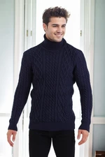 87325 Dewberry Mens Knitted Patterned Sweater-NAVY