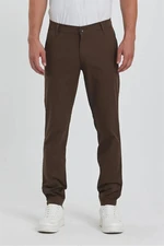 36952 Dewberry Gabardine Cotton Slim Fit Chino Mens Trousers-COFFEE