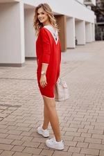 Red and silver crossed dress on the back