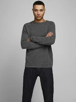 Dark gray men's basic sweater Jack & Jones Ehill - Men